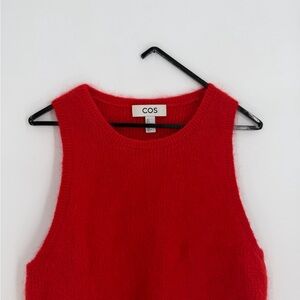 Cos Knitted Mohair Knitted Tank Vest In Red